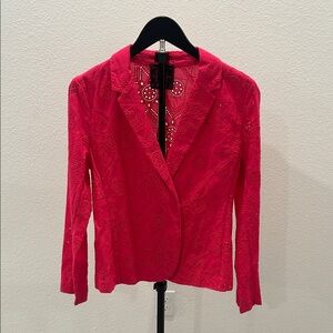 Johnny Was Women's Pink Embroidery Blazer